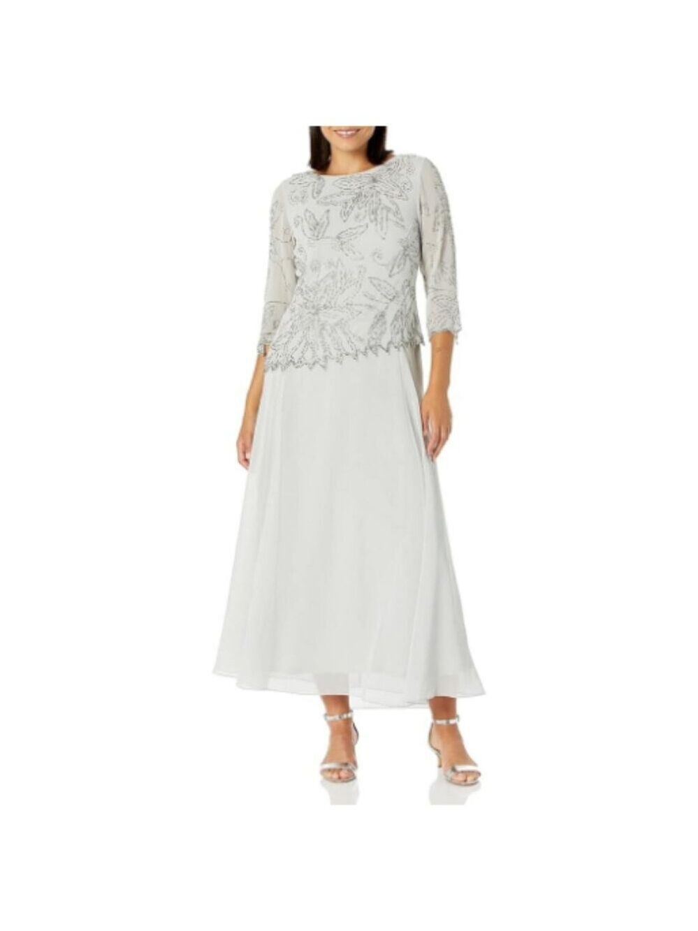 **J Kara** Women's Boat Neck Asymmetrical Beaded Dress 18 NWT